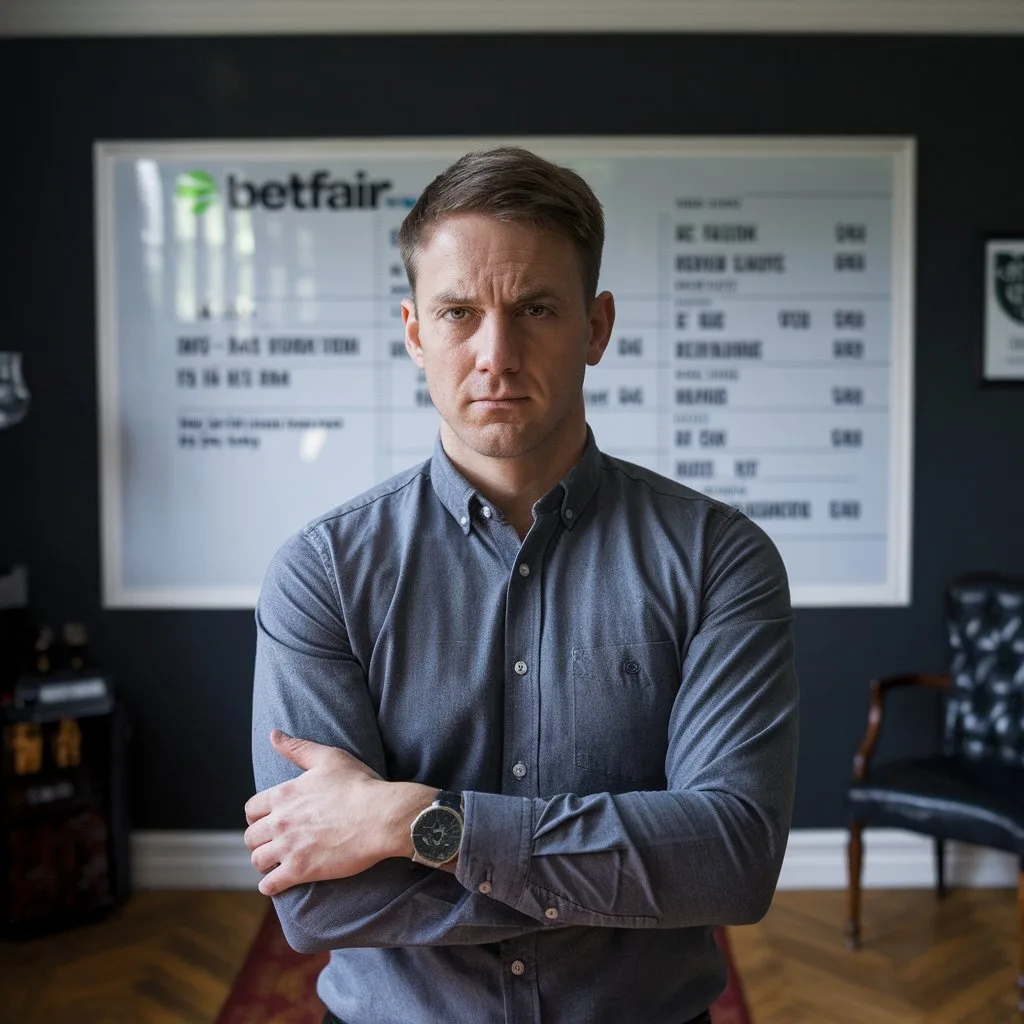 Professional Betfair trader using advanced horse racing system builder software to analyse racing data.